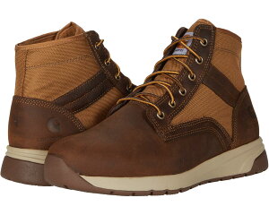 (���) �J�[�n�[�g �����Y �t�H�[�X ���C�g�E�F�C�g �X�j�[�J�[ �u�[�c �\�t�g �g�D Carhartt men Force 5 Lightweight Sneaker Boots Soft Toe Brown Leather/Tan Duck