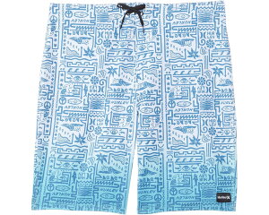 (���) �n�[���[ �L�b�Y �X�N�C�b�O�� �{�[�h �V���[�c (�r�b�O �L�b�h) Hurley kids Squiggle Board Shorts (Big Kid) Harbor Green