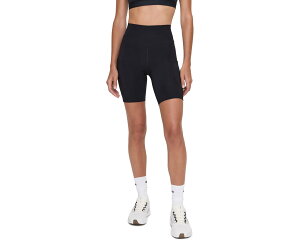 (���) �i�C�L ���f�B�[�X �h���C-�t�B�b�g ���� �n�C���C�Y �|�P�b�g �V���[�c Nike women Dri-FIT One High-Rise 8 Pocket Shorts Black/Black