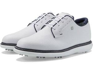 (���) �t�b�g�W���C �����Y �g���f�B�V�����Y �u���V���[ �S���t �V���[�Y FootJoy men Traditions Blucher Golf Shoes White/White/Navy