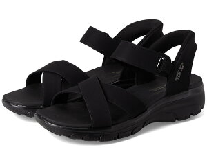 (���) �X�P�b�`���[�Y ���f�B�[�X �C�[�W�[ �S�[�C���O - �T���E�F�A �T�j�[ SKECHERS women Easy Going - Somewhere Sunny Black/Black