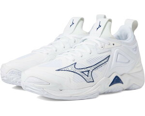 (���) �~�Y�m ���f�B�[�X �E�F�[�u ���[�����^�� 3 Mizuno women Wave Momentum 3 White/Navy