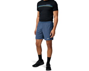 (���) �u���b�N�X �����Y �W���[�j�[ �V���[�c Brooks men Journey 7 Shorts Blue Slate