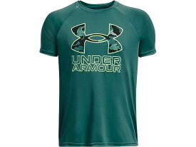 (取寄) アンダーアーマー キッズ ボーイズ テック ハイブリット プリント フィル ショート スリーブ (ビッグ キッズ) Under Armour Kids boys Tech Hybrid Print Fill Short Sleeve (Big Kids) Coastal Teal/Lime Surge