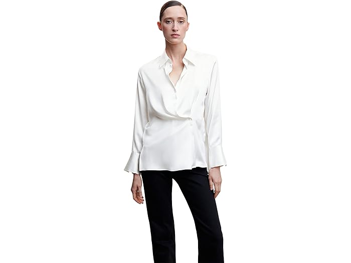 (取寄) マンゴ レディース ブランユー シャツ MANGO women MANGO Blancu Shirt Off-White |  ジェットラグ楽天市場店