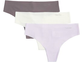 (取寄) カルバンクライン アンダーウェア レディース インビジブルズ 3-パック トング Calvin Klein Underwear women Calvin Klein Underwear Invisibles 3-Pack Thong Pastel Lilac/Vanilla Ice/Rabbit