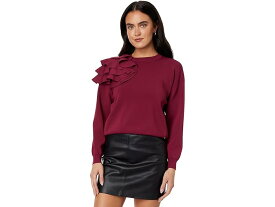 (取寄) テッドベーカー レディース デブロー イージー フィット セーター ウィズ ラッフルズ Ted Baker women Ted Baker Debroh Easy Fit Sweater with Ruffles Dark Red