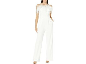 (取寄) エスケイプ レディース ロング ジャンプスーツ スキューバ クレープ フェザー XSCAPE women XSCAPE Long Jumpsuit Scuba Crepe Feather White