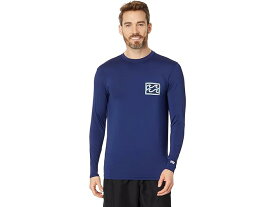 (取寄) ビラボン メンズ クレヨン ウェーブ ルーズ フィット ロング スリーブ ラッシュガード Billabong men Billabong Crayon Wave Loose Fit Long Sleeve Rashguard Navy