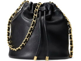 (取寄) ローレン ラルフローレン レディース ナッパ レザー ミディアム エミー バケット バッグ LAUREN Ralph Lauren women LAUREN Ralph Lauren Nappa Leather Medium Emmy Bucket Bag Black