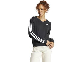 (取寄) アディダス レディース エッセンシャル 3ストライプ V-ネック スウェットシャツ adidas women adidas Essentials 3-Stripes V-Neck Sweatshirt Black