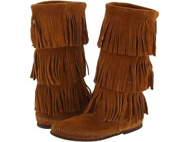 (取寄) ミネトンカ レディース カーフ HI 3-レイヤー フリンジ ブート Minnetonka women Minnetonka Calf Hi 3-Layer Fringe Boot Brown Suede