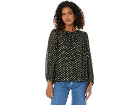 (取寄) ヴィンスカムート レディース クルー ネック バルーン スリーブ ブラウザ Vince Camuto women Vince Camuto Crew Neck Balloon Sleeve Blouse Rich Black