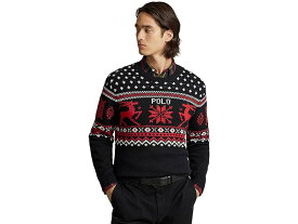 (取寄) ラルフローレン メンズ レインディア コットン カシミア セーター Polo Ralph Lauren men Polo Ralph Lauren Reindeer Cotton Cashmere Sweater Black Combo