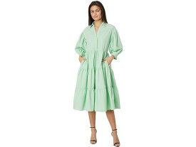 (取寄) イングリッシュ ファクトリー レディース V-ネックライン パフ スリーブ ミディ ドレス English Factory women English Factory V-neckline Puff Sleeve Midi Dress Green
