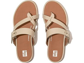 (取寄) フィットフロップ レディース グレイシー バックル レザー ストラップ トゥ-ポスト サンダル FitFlop women FitFlop Gracie Buckle Leather Strappy Toe-Post Sandals Stone Beige