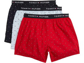 (取寄) トミーヒルフィガー メンズ コットン クラシックス 3-パック ウーブン ボクサー Tommy Hilfiger men Tommy Hilfiger Cotton Classics 3-Pack Woven Boxer Primary Red/Breezy Blue/Desert Sky Microflag