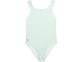 (取寄) ラルフローレン キッズ ガールズ ギンガム ラッフルド ワンピース スイムスーツ (リトル キッズ) Polo Ralph Lauren Kids girls Polo Ralph Lauren Kids Gingham Ruffled One-Piece Swimsuit (Little Kids) Faded Mint