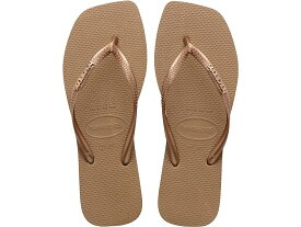 (取寄) ハワイアナス レディース スリム スクエア ロゴ メタリック フリップ フロップ Havaianas women Havaianas Slim Square Logo Metallic Flip-Flop Rose Gold/Rose Gold