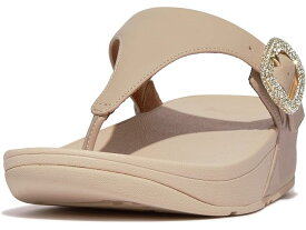 (取寄) フィットフロップ レディース ルル レザー トゥ-ポスト サンダル FitFlop women FitFlop Lulu Crystal-Buckle Leather Toe-Post Sandals Stone Beige