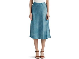 (取寄) ローレン ラルフローレン レディース タイダイ プリント サテン スカート LAUREN Ralph Lauren women LAUREN Ralph Lauren Tie-Dye Print Satin Skirt Provincial Blue Multi