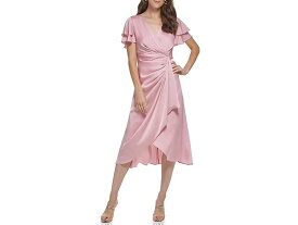 (取寄) ダナキャランニューヨーク レディース ダブル ラッフルド V-ネック ドレス DKNY women DKNY Double Ruffled V-Neck Dress Powder