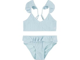 (取寄) ハーレー キッズ ガールズ ツーピース ラッフル ビキニ スイム セット (ビッグ キッズ) Hurley Kids girls Hurley Kids Two-Piece Ruffle Bikini Swim Set (Big Kids) Blue Cloud