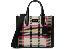 (取寄) ケイトスペード レディース マンハッタン ミュージアム プレイド ニット ジャカード スモール トート Kate Spade New York women Kate Spade New York Manhattan Museum Plaid Knit Jacquard Small Tote Black Multi