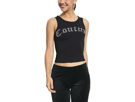 (取寄) ジューシークチュール レディース クチュール フィッティド タンク ウィズ カーブ ホットフィックス Juicy Couture women Juicy Couture Couture Fitted Tank With Curved Hotfix Liqorice