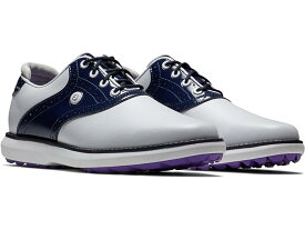 (取寄) フットジョイ レディース トラディションズ スパイクレス ゴルフ シューズ FootJoy women FootJoy Traditions Spikeless Golf Shoes White/Navy/Purple