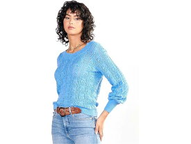 (取寄) ハットレイ レディース フローラル ポインテール セーター - アズール Hatley women Hatley Floral Pointelle Sweater - Azure Azure
