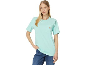 (取寄) カーハート レディース WK87 ワークウェア ポケット ショート スリーブ T-シャツ Carhartt women Carhartt WK87 Workwear Pocket Short Sleeve T-Shirt Pastel Turquoise