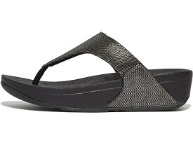 (取寄) フィットフロップ レディース ルル グリッツ-キャンバス トゥ-ポスト サンダル FitFlop women FitFlop Lulu Glitz-Canvas Toe-Post Sandals Pewter Black