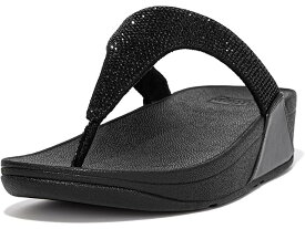 (取寄) フィットフロップ レディース ルル クリスタル エンベリッシュ トゥ-ポスト サンダル FitFlop women FitFlop Lulu Crystal Embellished Toe-Post Sandals All Black