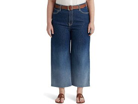 (取寄) ローレン ラルフローレン レディース プラス サイズ オンブレ ハイライズ ワイド-レッグ クロップド ジーンズ イン オンブレ キャニオン ウォッシュ LAUREN Ralph Lauren women LAUREN Ralph Lauren Plus Size High-Rise Wide-Leg Cropped Jeans in