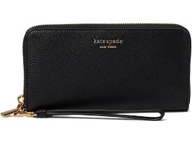 (取寄) ケイトスペード レディース アヴァ ペブルド レザー ジップ アラウンド コンチネンタル リスレット Kate Spade New York women Kate Spade New York Ava Pebbled Leather Zip Around Continental Wristlet Black