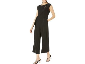 (取寄) カルバンクライン レディース ジャンプスーツ ウィズ キーホール アンド ノッテッド サイド ディテール Calvin Klein women Calvin Klein Jumpsuit with Keyhole & Knotted Side Detail Black