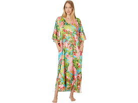 (取寄) N バイ ナトリ レディース エンチャンティット ピオニー - サテン 52 カフタン N by Natori women N by Natori Enchanted Peony - Satin 52" Caftan Aqua Blue