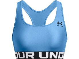 (取寄) アンダーアーマー レディース ヒートギア オーセンティクス ミッド インパクト ブランデット スポーツ ブラ Under Armour women Under Armour HeatGear Authentics Mid Impact Branded Sports Bra Viral Blue/Black