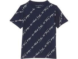(取寄) トミーヒルフィガー キッズ ボーイズ アングルド スクリプト ショート スリーブ T-シャツ (リトル キッズ) Tommy Hilfiger Kids boys Tommy Hilfiger Kids Angled Script Short Sleeve T-Shirt (Little Kids) Navy Blazer