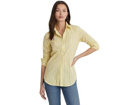 (取寄) ローレン ラルフローレン レディース クラシック フィット ストライプド ブロード シャツ LAUREN Ralph Lauren women LAUREN Ralph Lauren Classic Fit Striped Broadcloth Shirt Primrose Yellow Multi