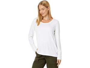 (���) �G���G���r�[�� ���f�B�[�X �\�t�g �X�g���b�` �X�[�s�} �e�B�[ �X�N�[�v �l�b�N �����O �X���[�u L.L.Bean women Soft Stretch Supima Tee Scoop Neck Long Sleeve White