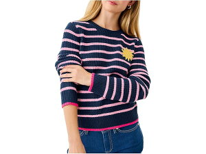 (���) �����[ �s�����b�c�@�[ ���f�B�[�X �Z�[�^�[ Lilly Pulitzer women Jovienne Sweater Low Tide Navy Shine Bright Stripe