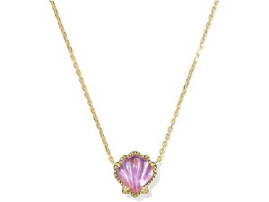 (���) �P���h���X�R�b�g ���f�B�[�X �u���C�� �V�F�� �y���_���g �l�b�N���X Kendra Scott women Brynne Shell Pendant Necklace Gold Purple Iridescent Abalone Illusion