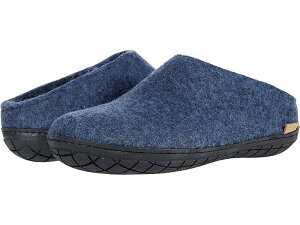 (���) �O���[���b�v �E�[�� �X���b�|�� ���o�[ �A�E�g�\�[�� Glerups Wool Slip-On Rubber Outsole Denim/Black Rubber
