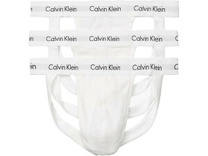 (���) �J���o���N���C�� �A���_�[�E�F�A �����Y �R�b�g�� �X�g���b�` �W���b�N �X�g���b�v 3-�p�b�N Calvin Klein Underwear men Cotton Stretch Jock Strap 3-Pack White