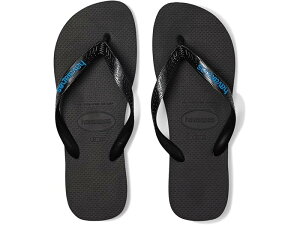 (���) �n���C�A�i�X �����Y ���S �T���_�� Havaianas men Logo Filete Sandals Black/Black/Blue