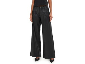 (���) AG�W�[���Y ���f�B�[�X �~�b�h ���C�Y �v���[�c �p���b�c�H AG Jeans women Dorine Mid Rise Pleated Palazzo Ltt Lt Super Black