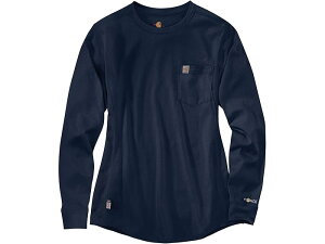 (���) �J�[�n�[�g ���f�B�[�X �t���[�����W�X�^���g �t�H�[�X �R�b�g�� �����O �X���[�u �N���[ Carhartt women Flame-Resistant Force Cotton Long Sleeve Crew Dark Navy