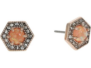 (���) ���x�b�J�~���R�t ���f�B�[�X �I�p�[�� �w�b�N�X �X�^�b�Y �C�������O�X Rebecca Minkoff women Opal Hex Stud Earrings Antique Rose Gold/Rose Opal